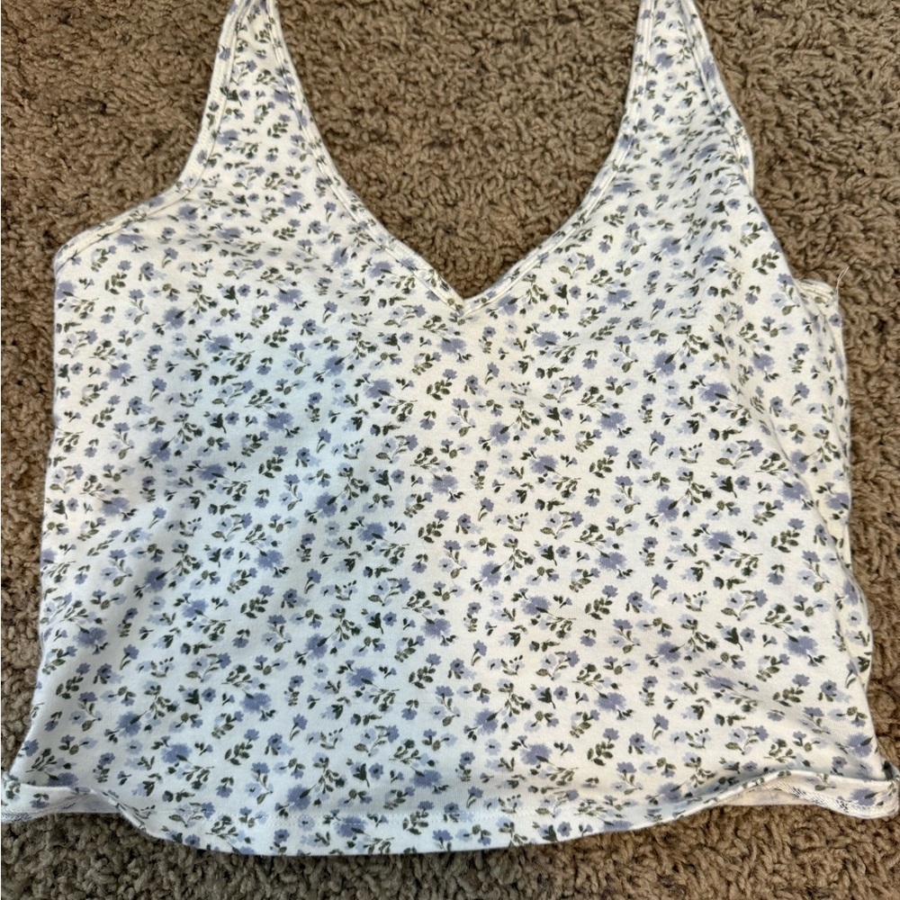 Hollister White Black Crop Fitted Camisole